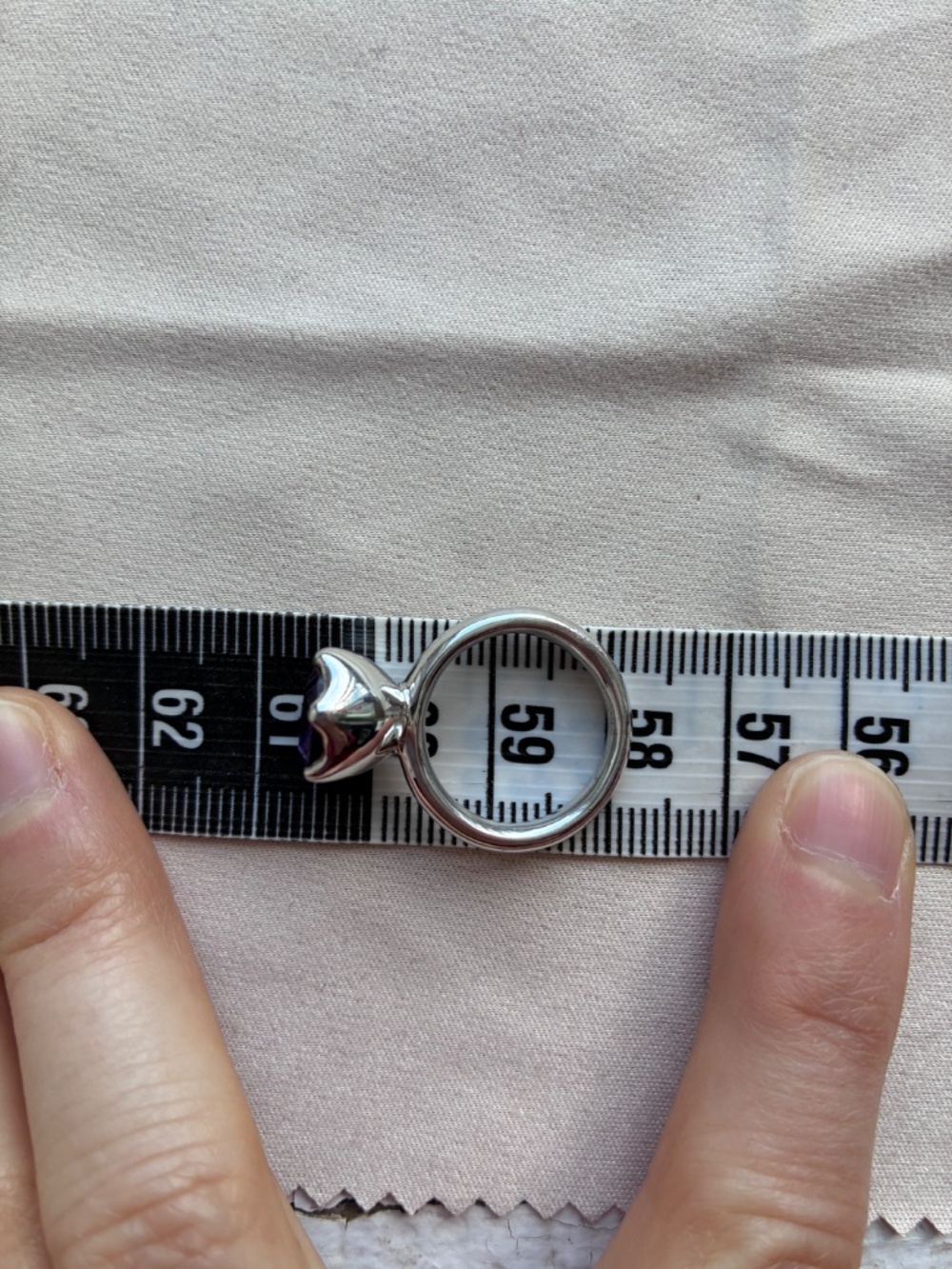 French artisan ring with purple stone - Picture 6 of 10